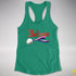 Believe Genderfluid Pride Jingle Bell Racerback Tank - Kelly Green